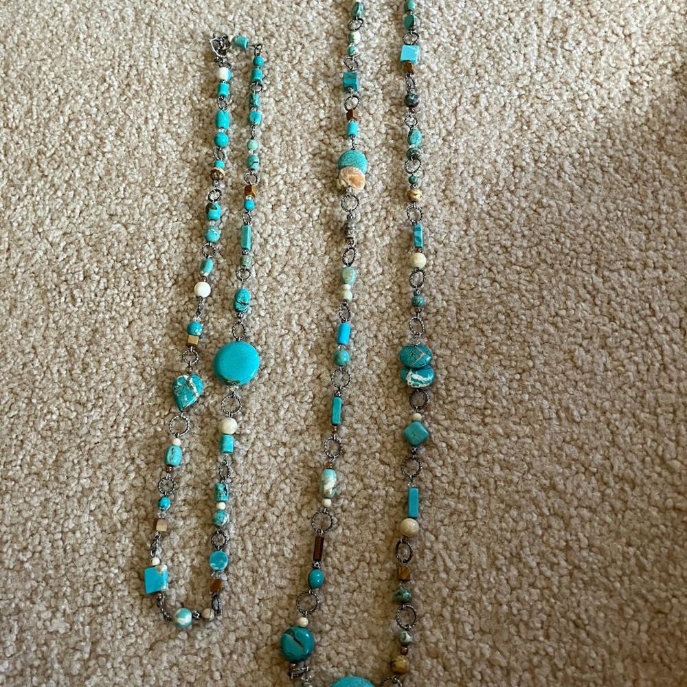 Handmade Turquoise Beaded Necklace Set(2)